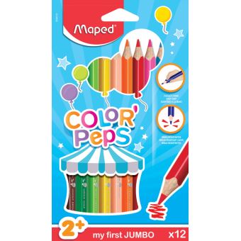Pack de 12 crayons Maped Color'Peps Jumbo