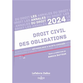 Annales Droit civil des obligations 2024