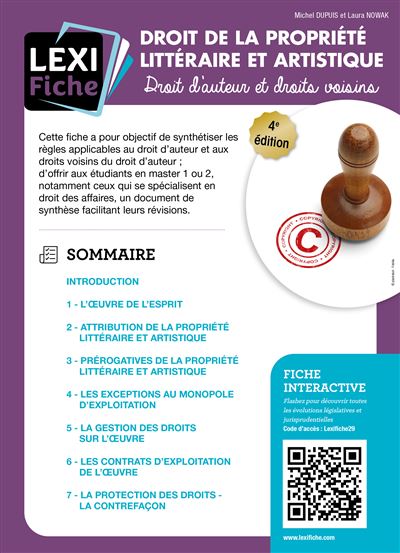 Propriété littéraire et artistique, droits d'auteur et droits voisins