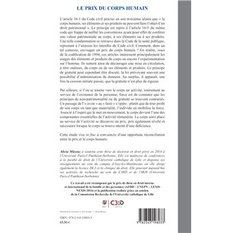 Le prix du corps humain