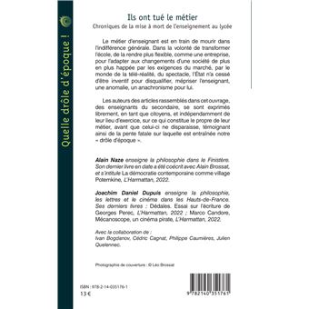 Ils ont tué le métier