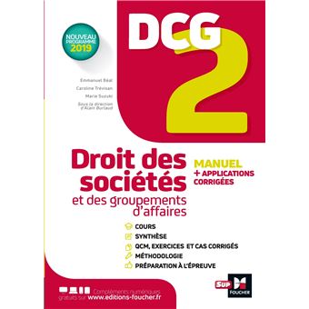 DCG 2 - Droit des sociétés et des groupements d'affaires - Manuel et applications