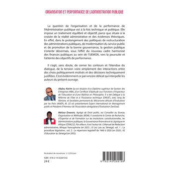 Organisation et performance de l'administration publique