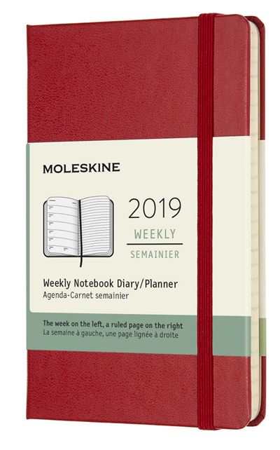 Agenda 2019 Semainier Poche Rouge Rigide