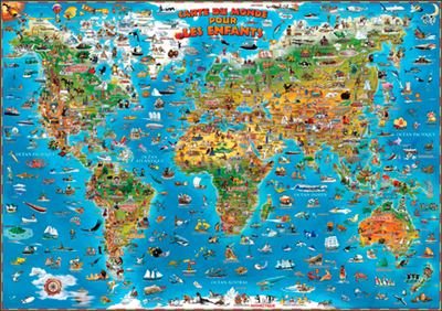Carte Du Monde Pour Enfants - Sans Barres (Plast.1 - Collectif