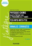 Physique-Chimie sujets portant sur le programme de 1re année - Annales corrigées
