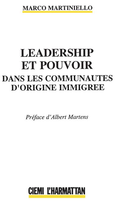 Leadership et pouvoir dans les communautés d'origine immigrée