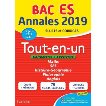 Annales Bac 2019 Tout-en-un Tle ES