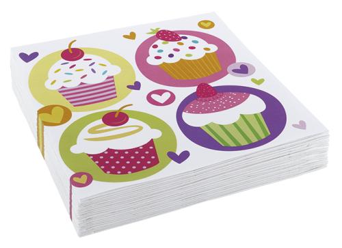 20 Serviettes Amscan décor Cupcake