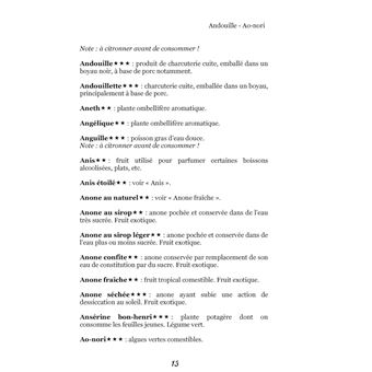 Dictionnaire alimentaire de l'anémie