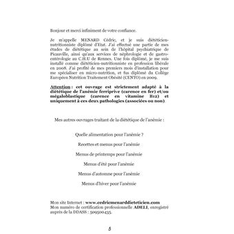 Dictionnaire alimentaire de l'anémie