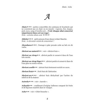 Dictionnaire alimentaire de l'anémie