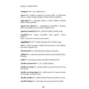 Dictionnaire alimentaire de l'anémie