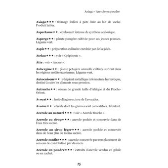 Dictionnaire alimentaire de l'anémie