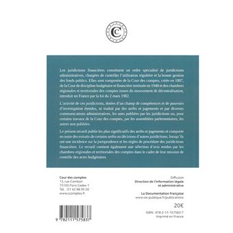Arrêts, jugements et avis des juridictions financières 2020