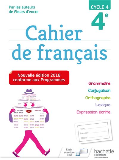 Cahier de Français 4ème Cycle 4