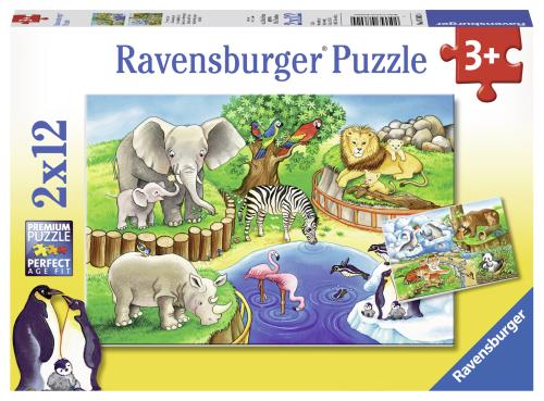 2 puzzles 12 pièces Les animaux du zoo Ravensburger
