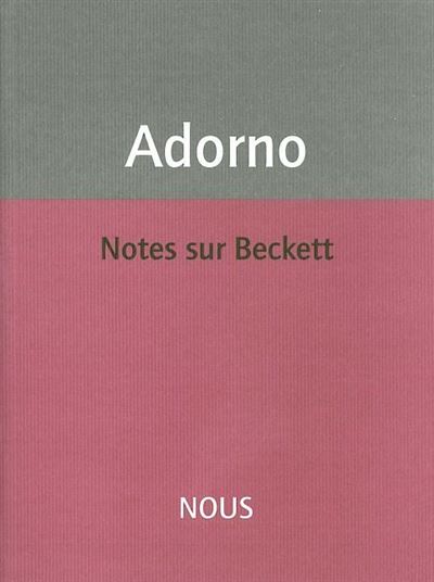 Notes sur Beckett - Theodor W. Adorno - broché