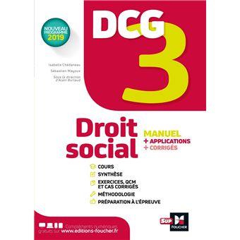 DCG 3 - Droit social - Manuel et applications