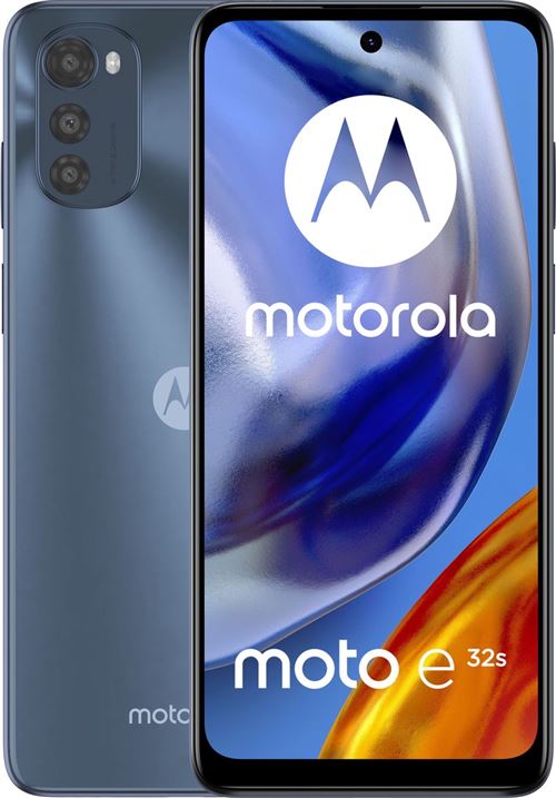 Motorola Moto E32s - 4G smartphone - double SIM - RAM 3 Go / Mémoire interne 32 Go - microSD slot - Écran LCD - 6.5" - 1600 x 720 pixels (90 Hz) - 3 x caméras arrière 16 MP. 2 MP. 2 MP - front camera 8 MP - gris ardoise