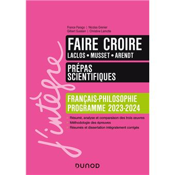 Faire croire - Manuel Prépas scientifiques Français-Philosophie - 2023-2024