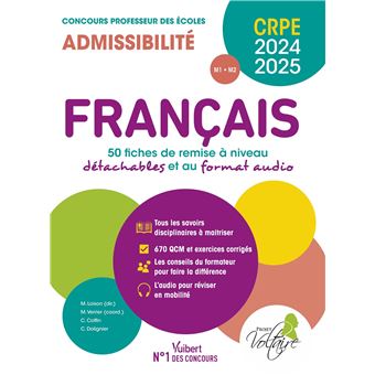 Français - CRPE 2024-2025 - 50 fiches de remise à niveau