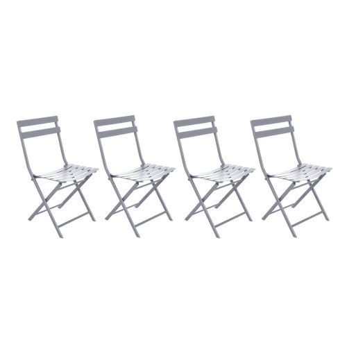 Lot de 4 chaises de jardin Hespéride Greensboro Gris Quartz