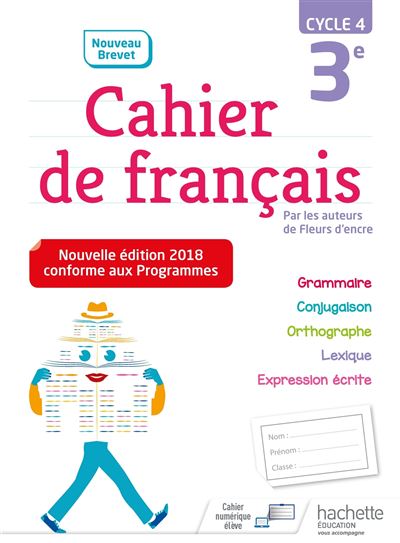 Cahier de Français 3ème Cycle 4
