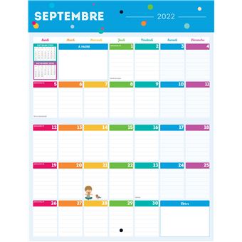  Le Bloc mensuel organiseur familial Mémoniak, calendrier (sept.  2022- août 2023): 9782383820109: Editions 365, Nesk: Libros