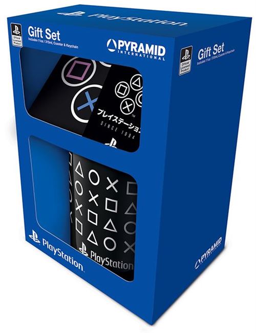 Pyramid Mug PlayStation Onyx Coaster And Keychain Set