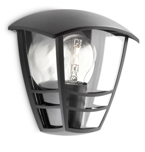 Applique murale Philips myGarden Creek E27 Lumière blanche et chaude Noire