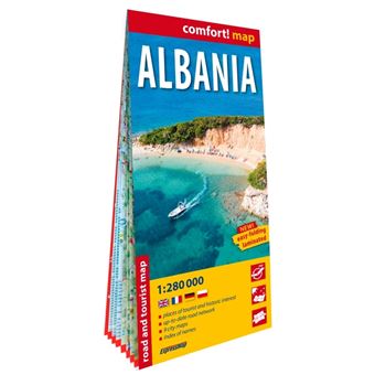 Albanie 1/280.000 (carte grand format laminée) - Anglais