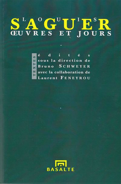 Oeuvres et jours -  SAGUER - broché