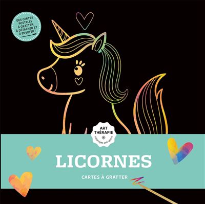 Cartes à gratter Art-thérapie Licornes