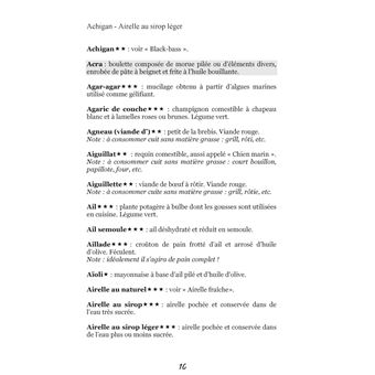 Dictionnaire alimentaire de la constipation