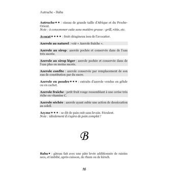 Dictionnaire alimentaire de la constipation
