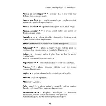 Dictionnaire alimentaire de la constipation