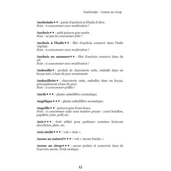 Dictionnaire alimentaire de la constipation