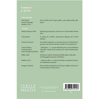 Théâtre, performance et parole politique dans l'espace public