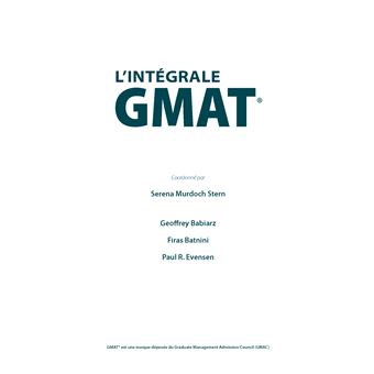 L'intégrale GMAT - Graduate Management Admission Test - 2022