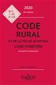 Code rural et de la pêche maritime code forestier 2020, annoté et commenté - 40e ed.