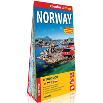 Norvège (Ang) 1/1M (carte grand format laminée) - Anglais