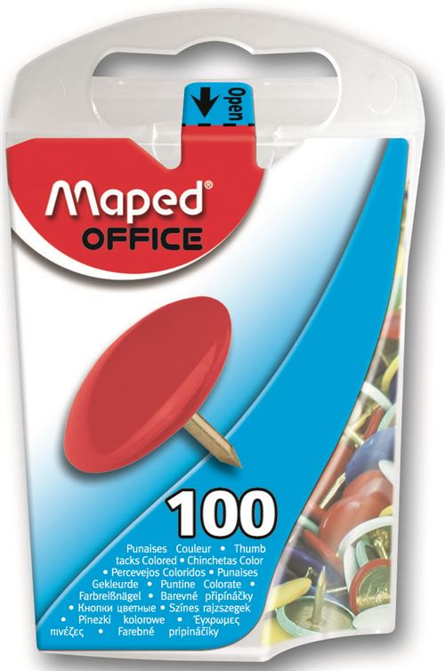 MAPED BTE 100 PUNAISE GALV COULEUR