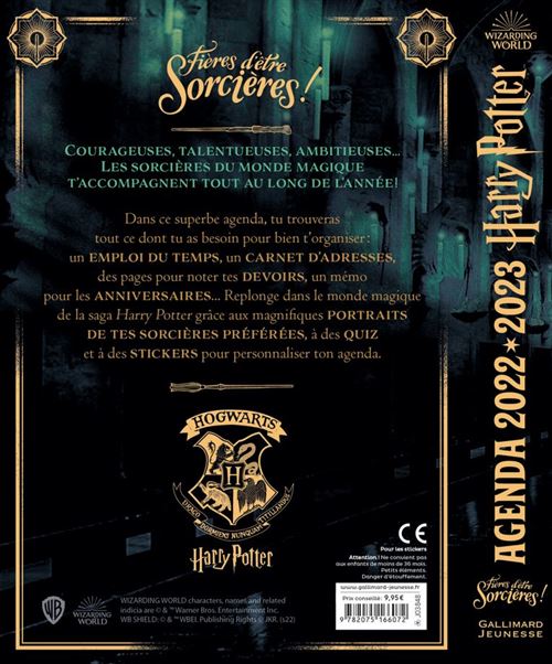 Agenda Harry Potter - Fieres d'Etre Sorcieres 2023-2024