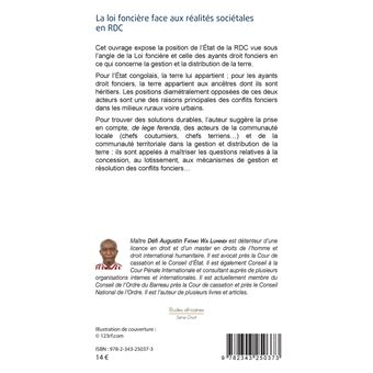 La loi foncière face aux réalités sociétales en RDC