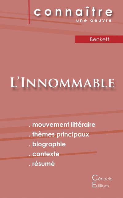 Fiche de lecture L'Innommable de Samuel Beckett (Analyse littéraire de référence et résumé complet)