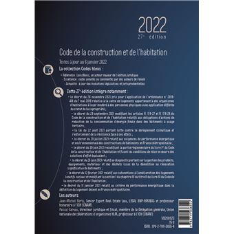 Code de la construction et de l habitation 2022