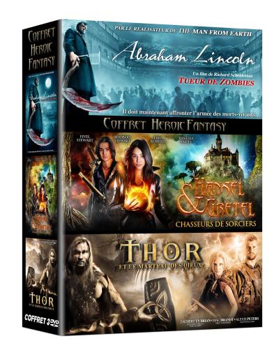 Abraham Lincoln, tueur de zombies - Hansel et Gretel - Thor et le marteau des dieux Coffret 3 DVD