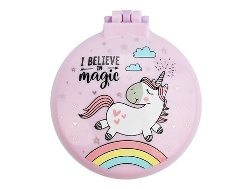 NICE HAIR - HAIRBRUSH WITH MIRROR - UNICORN