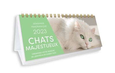 Semainier panoramique 2023 - Chats majestueux - Calendrier 1 photo par semaine